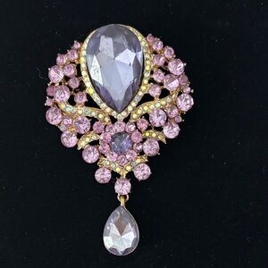 Elegant Purple and Gold Brooch